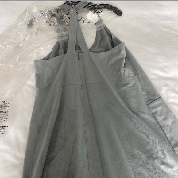 NWT BCBG Maxazria Abbott Grey Faux-Suede Dress M - Picture 6 of 6
